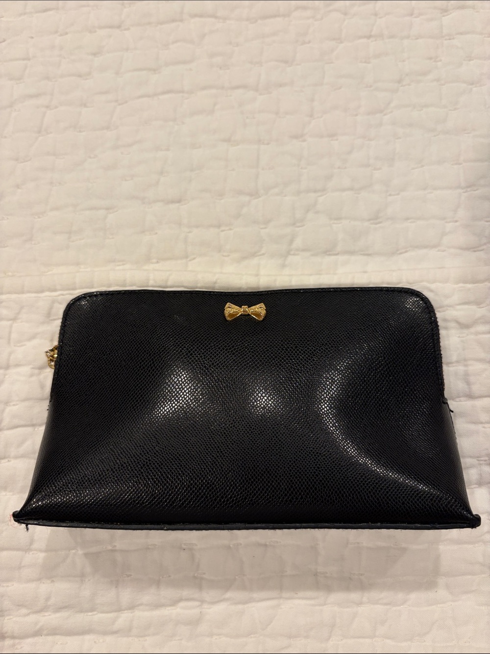 Ted Baker Black Leather-Effect Men's Washbag with Gold Logo